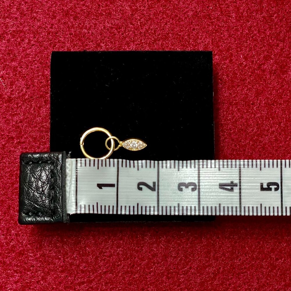 14K Gold Diamond Pavé Evil Eye Hoop Charm 16G 6mm Clicker Ring Custom FERKO’S - Picture 4 of 5